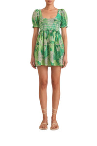 Robe courte Dewdrop Floral - Vert