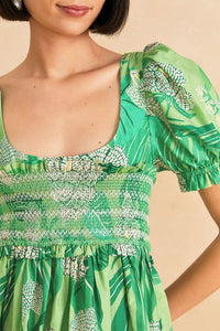Robe courte Dewdrop Floral - Vert