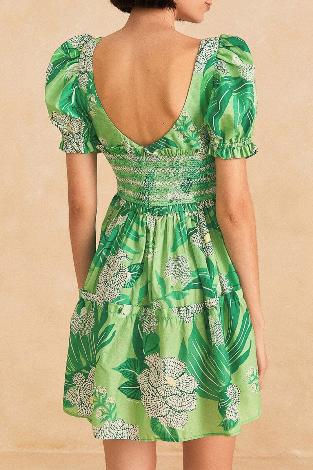 Robe courte Dewdrop Floral - Vert
