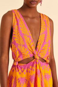 Robe courte Ananas Love en lin - Rose