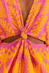 Robe courte Ananas Love en lin - Rose
