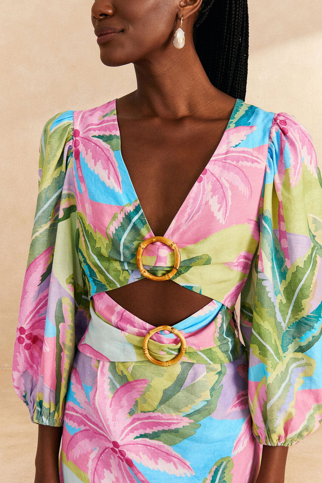 Robe courte Beach Vibe en lin - Multicolore