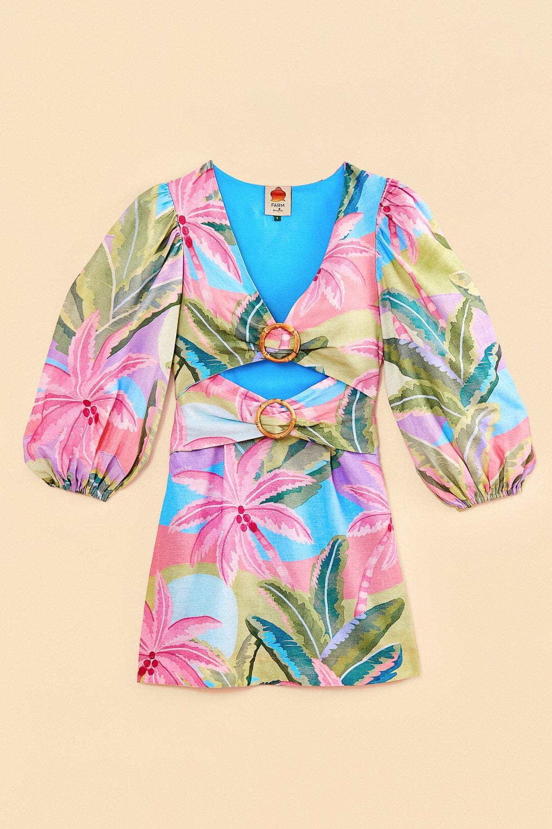 Robe courte Beach Vibe en lin - Multicolore