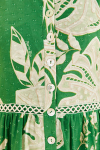 Robe midi Lace Monsteras - Vert