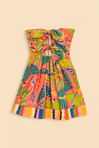 Graphic Macaws cotton short dress - Multicolour