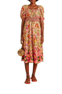 Robe midi Painted Bananas - Rose