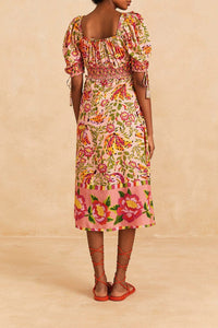Robe midi Painted Bananas - Rose