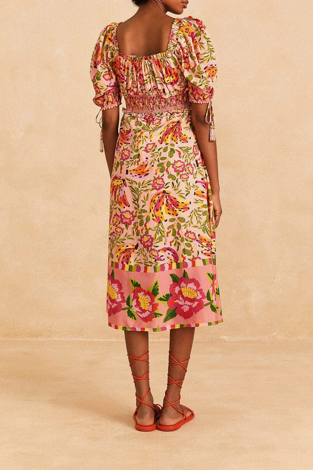 Robe midi Painted Bananas - Rose