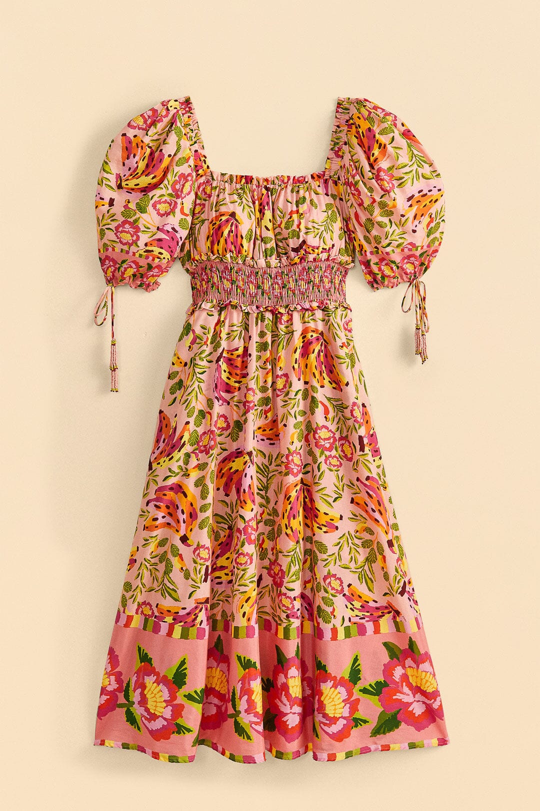 Robe midi Painted Bananas - Rose
