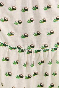 Robe longue Coconut brodée en lin - Blanc