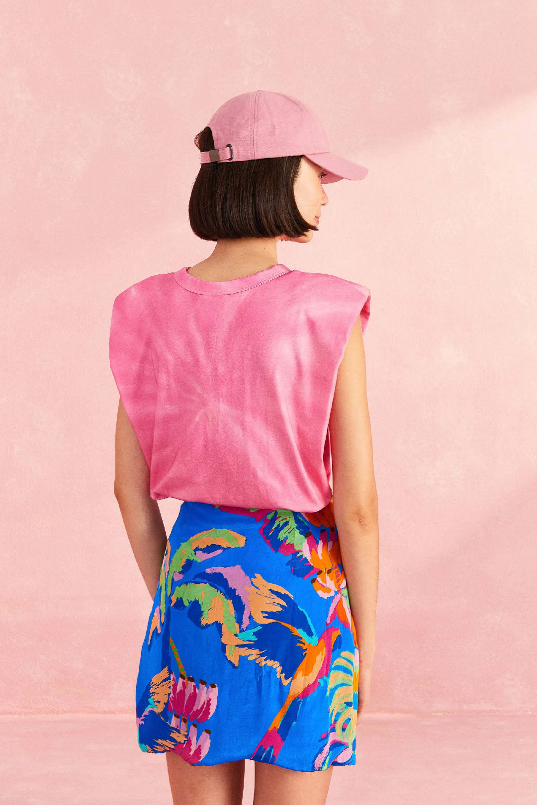 Painted Jungle Short Skirt - Blue