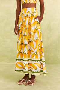 Jupe longue Peppers en lin - Jaune
