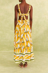 Jupe longue Peppers en lin - Jaune