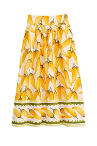 Jupe longue Peppers en lin - Jaune