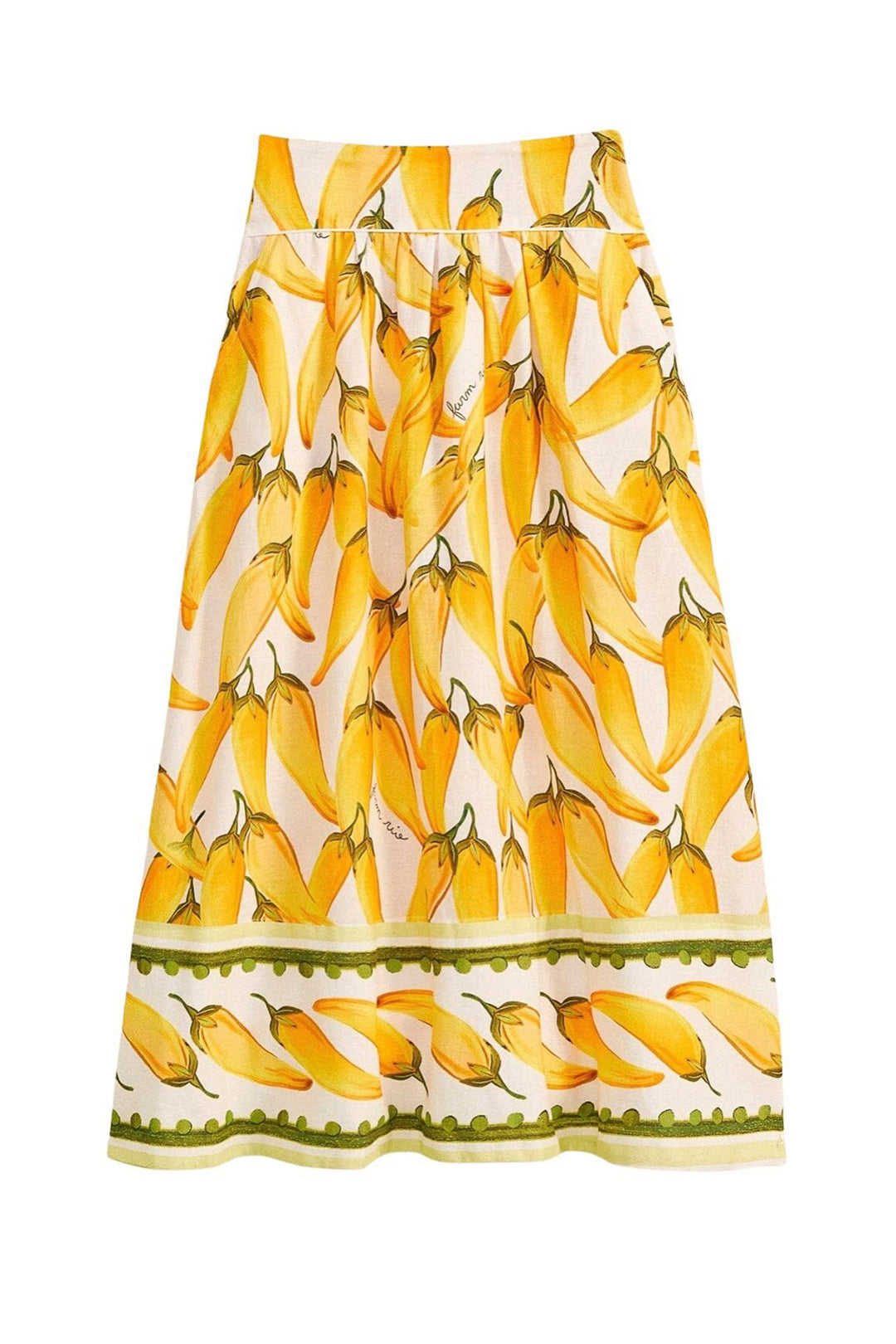 Jupe longue Peppers en lin - Jaune