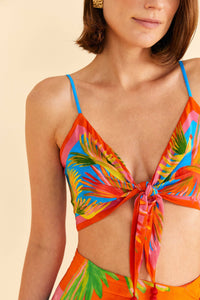 Top Painted Birds en foulard - Bleu