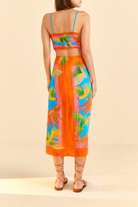 Top Painted Birds en foulard - Bleu