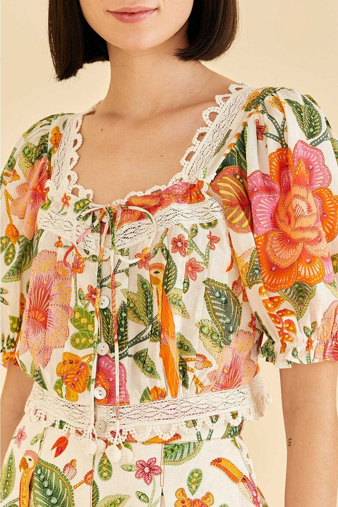 Blouse Macaw Bloom - Orange