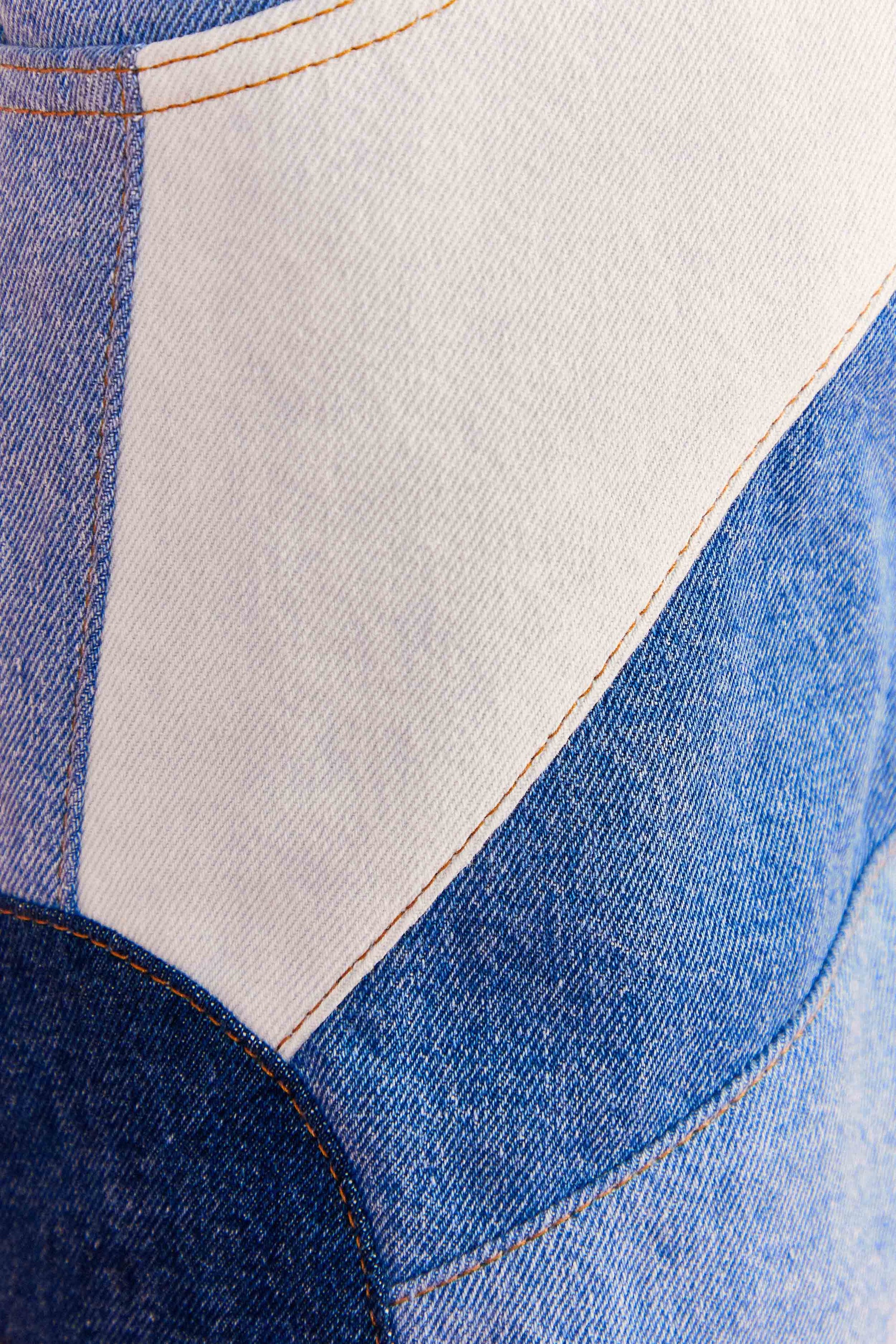 MEDIA OFF LINE_Short à découpe en denim - Bleu