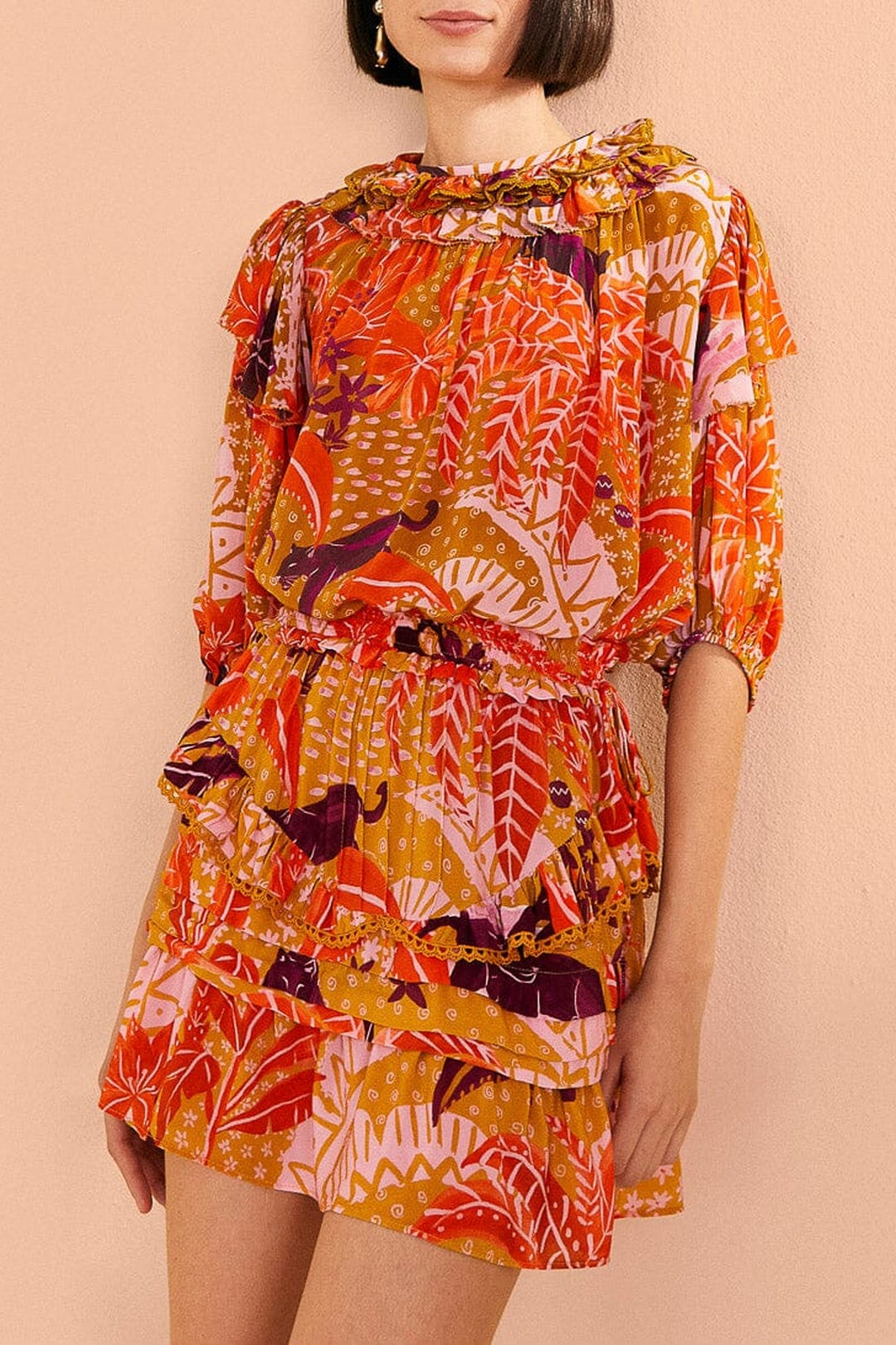 Jungle Panther short skirt - Orange