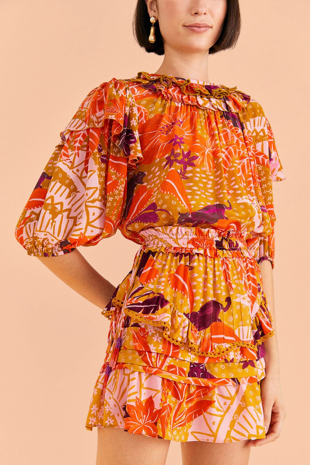 Jungle Panther short skirt - Orange