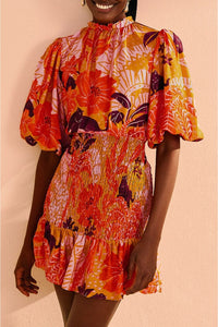 Robe courte Jungle Panther - Orange