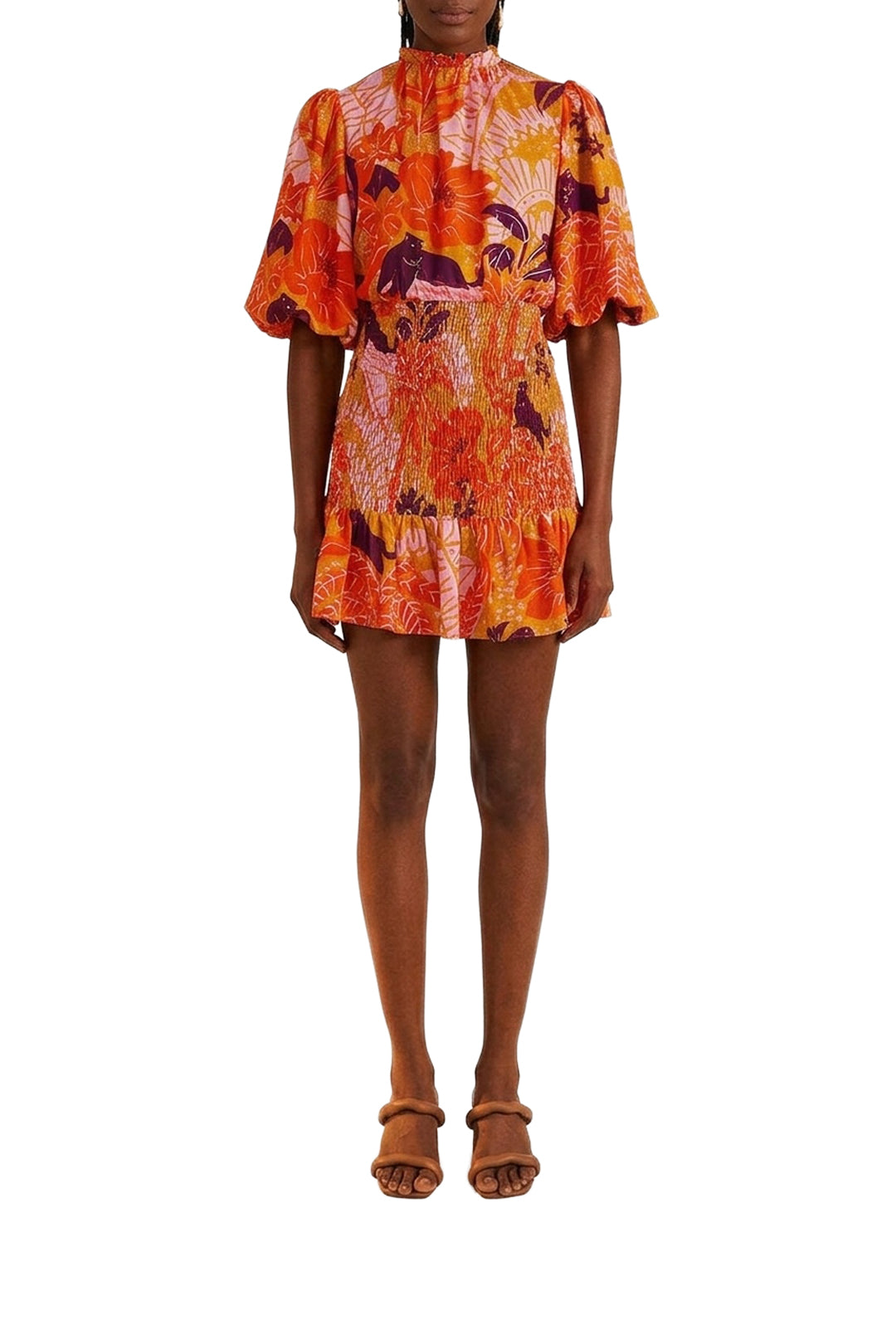 Robe courte Jungle Panther - Orange