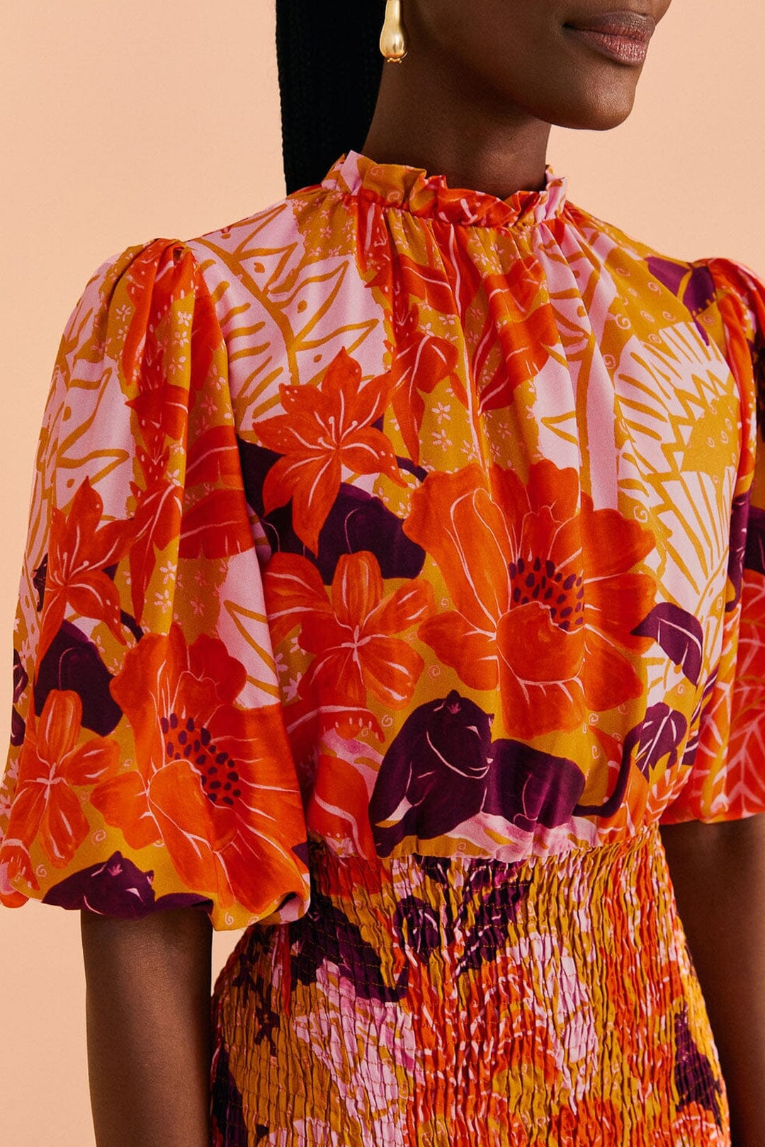 Robe courte Jungle Panther - Orange