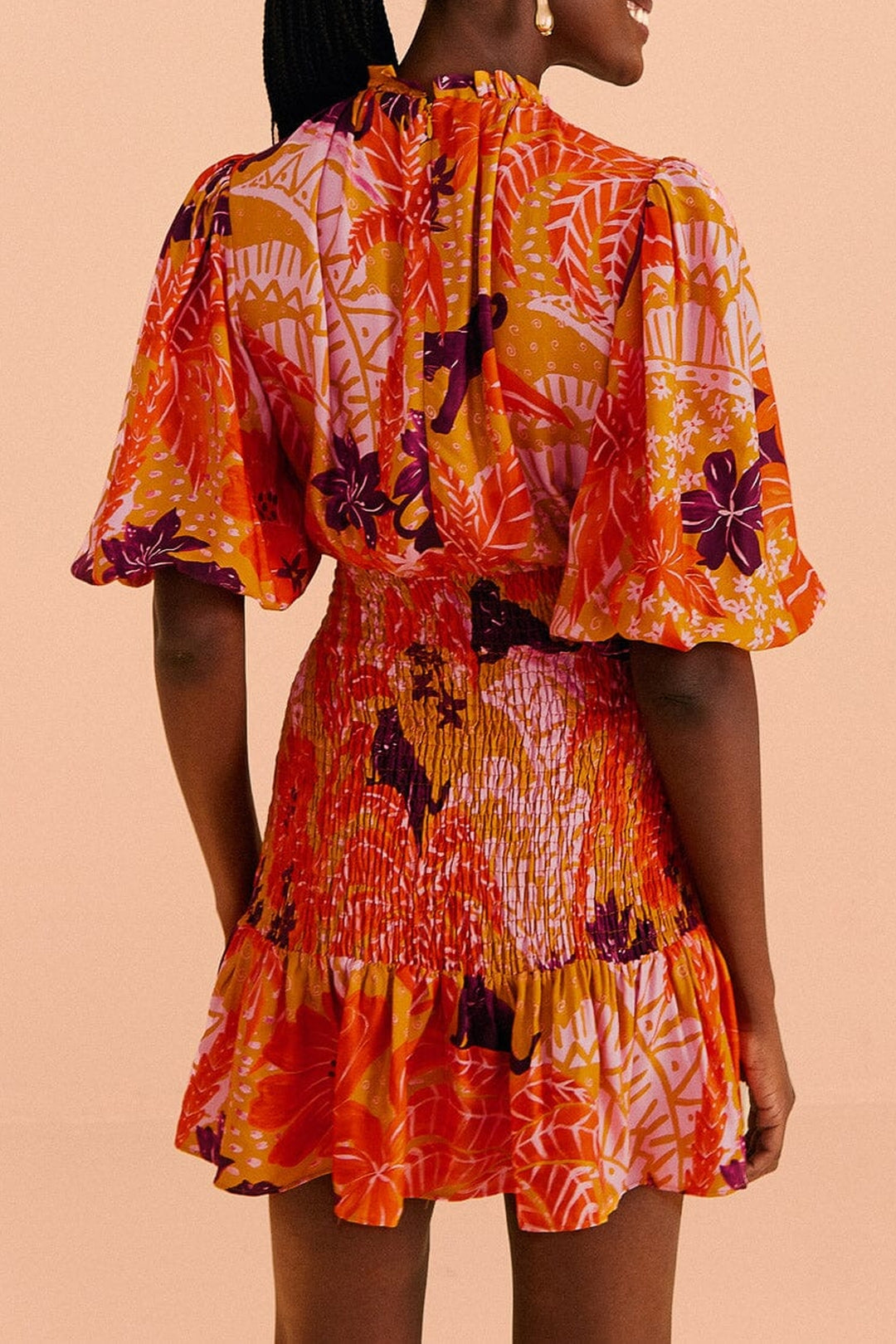 Robe courte Jungle Panther - Orange