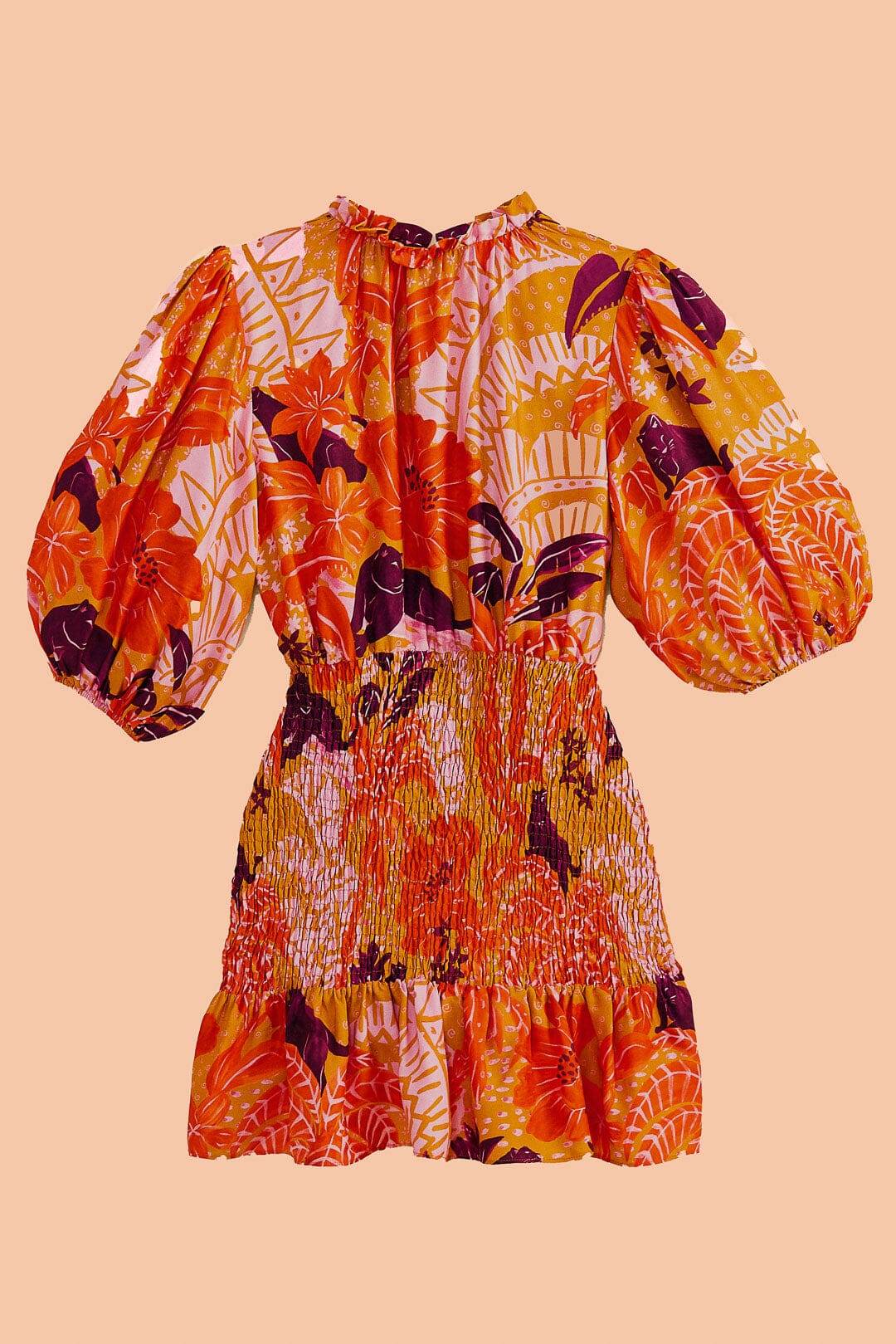 Robe courte Jungle Panther - Orange