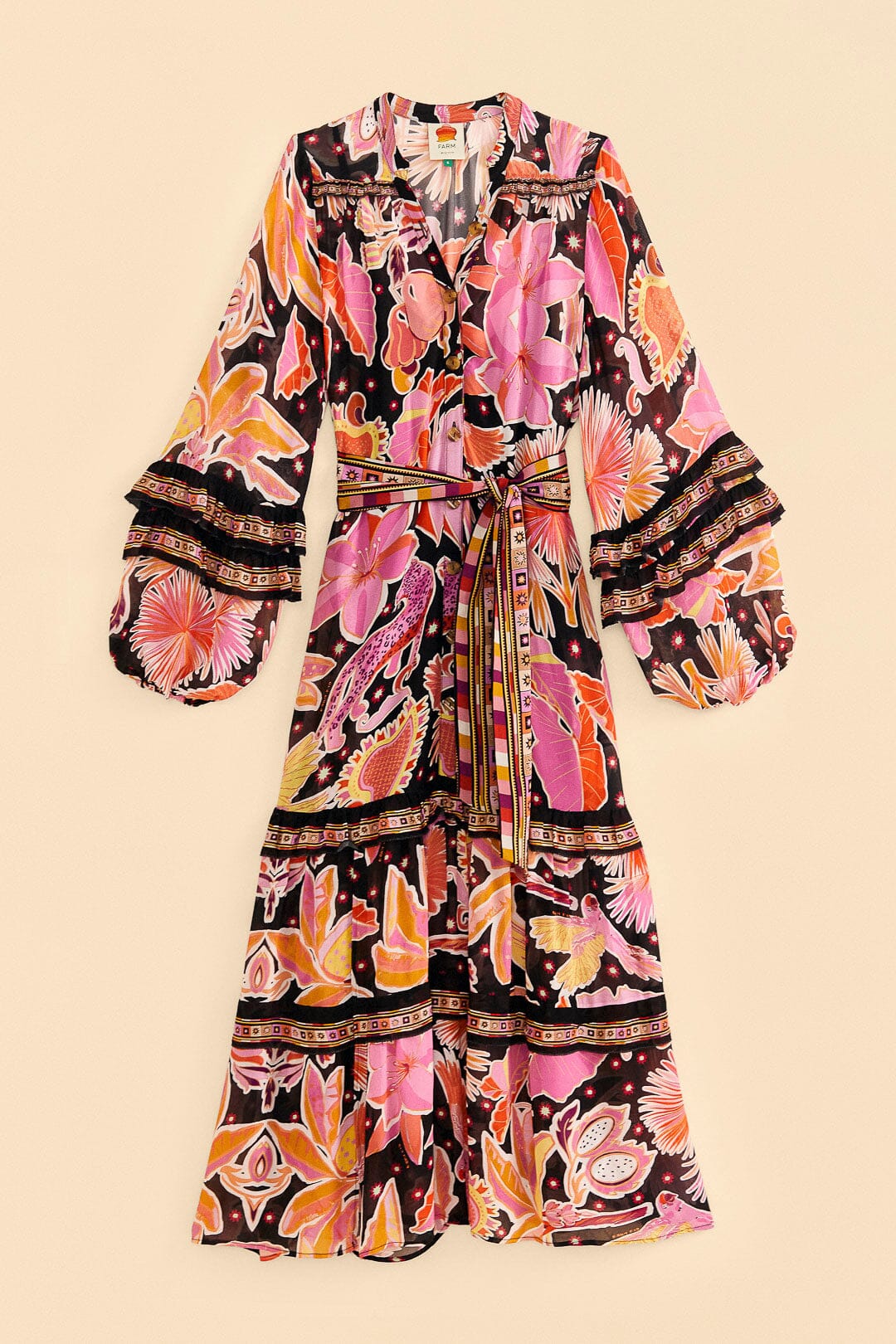 Robe longue Enchanted Nature - Noir