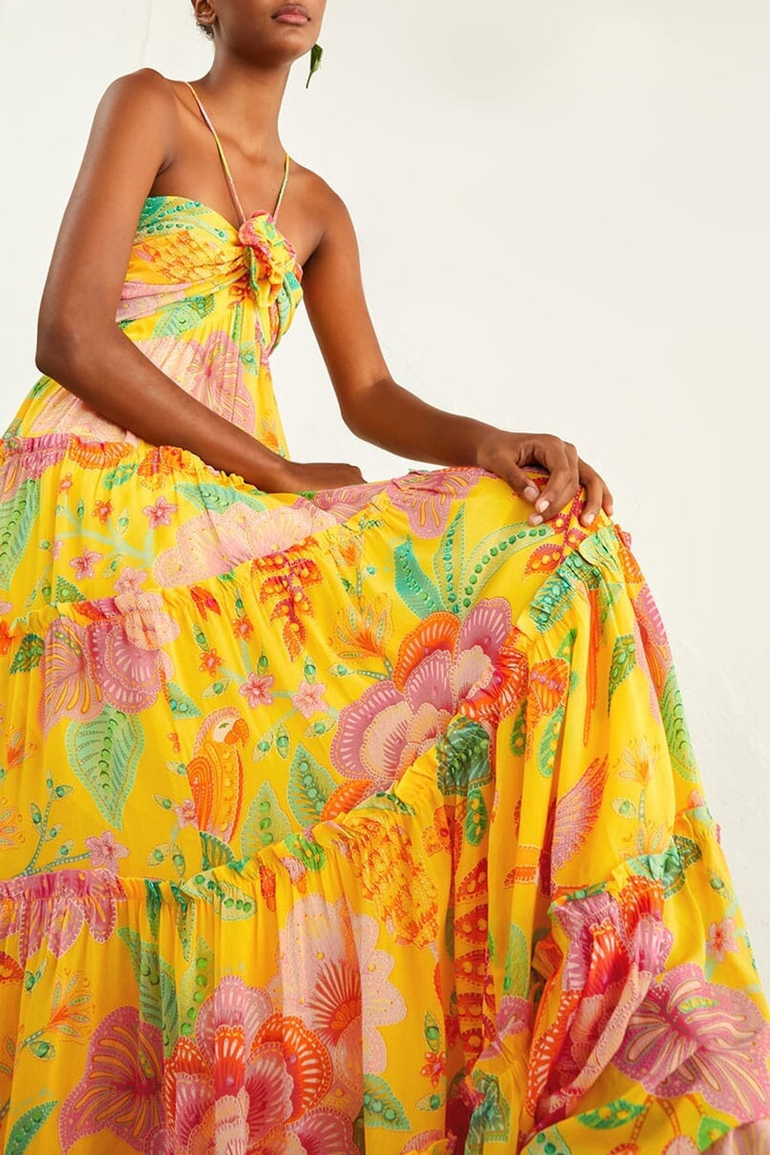MEDIA OFF LINE_Macaw Bloom Maxi Dress - Yellow