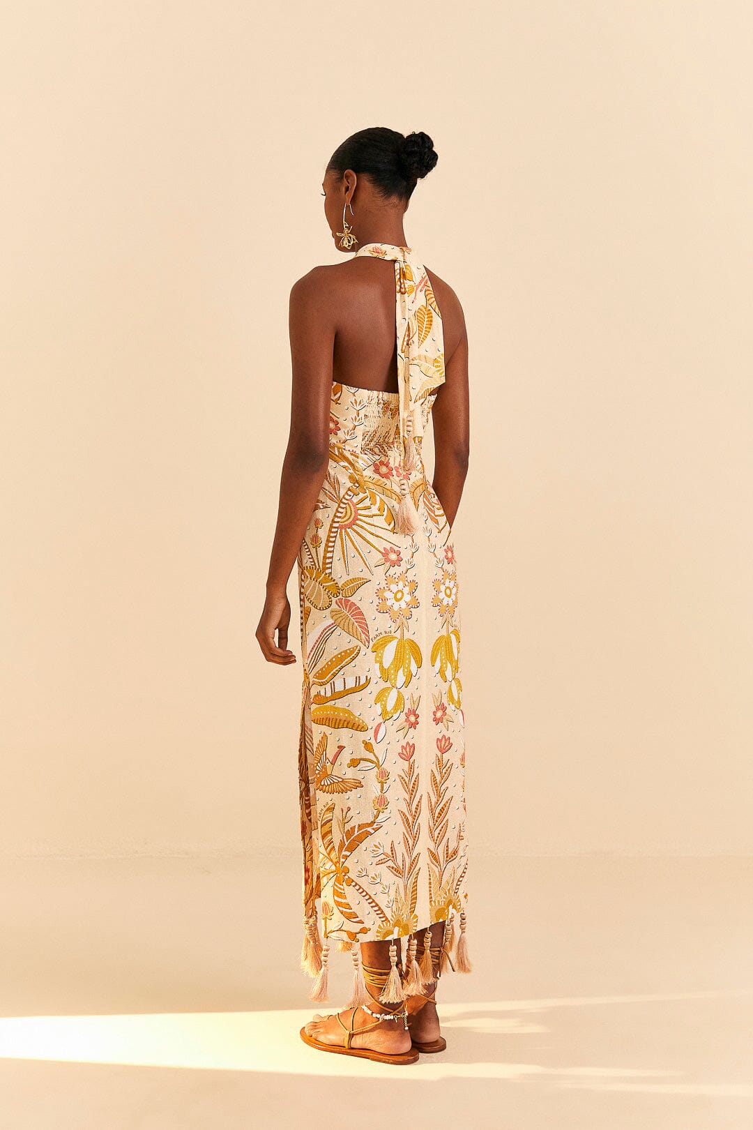 Robe longue Jungle Chic Sand en lin - Jaune