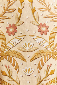 Robe longue Jungle Chic Sand en lin - Jaune