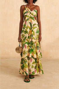 Robe longue Fruit Forest Sand en lin - Beige