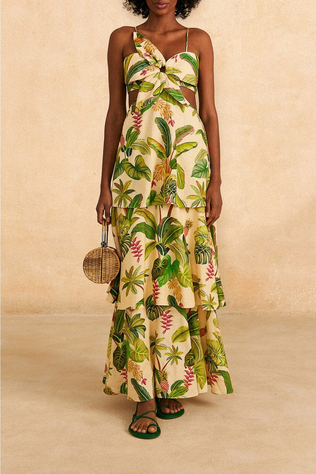 Robe longue Fruit Forest Sand en lin - Beige