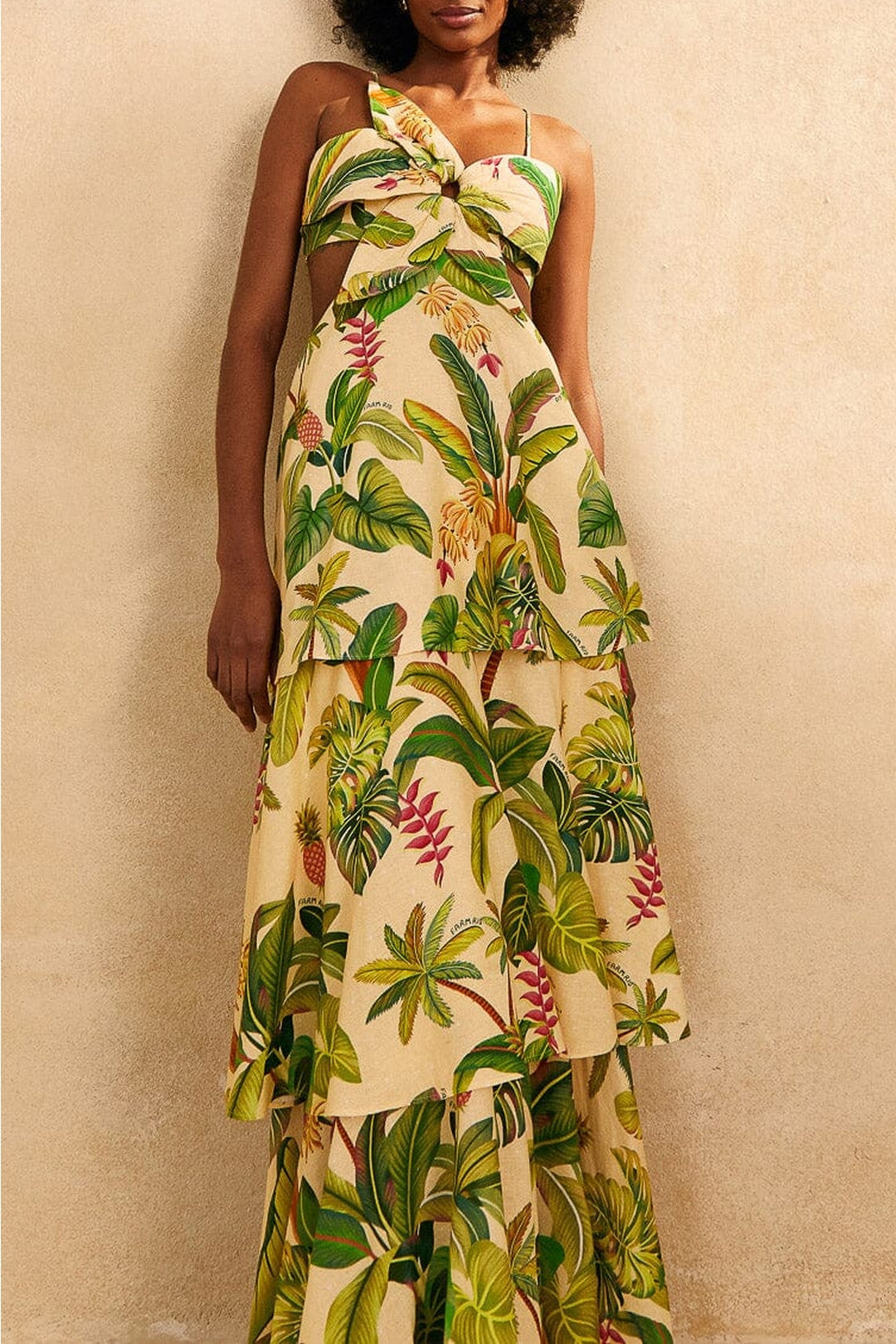 Robe longue Fruit Forest Sand en lin - Beige