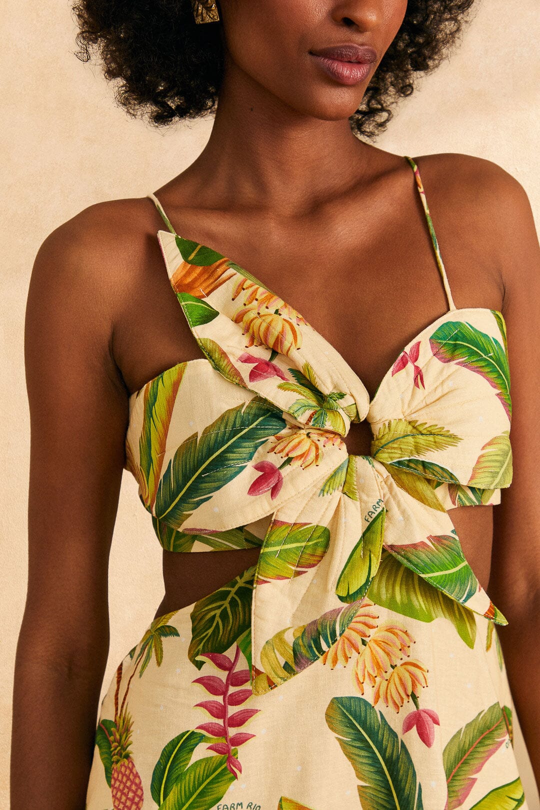 Robe longue Fruit Forest Sand en lin - Beige