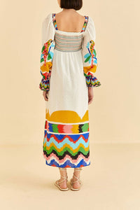 Robe longue Colorful Forest - Multicolore