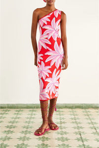 MEDIA OFF LINE_Robe longue Coconut Tree en maille - Rouge