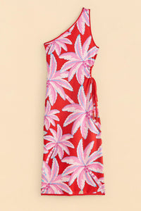 MEDIA OFF LINE_Robe longue Coconut Tree en maille - Rouge
