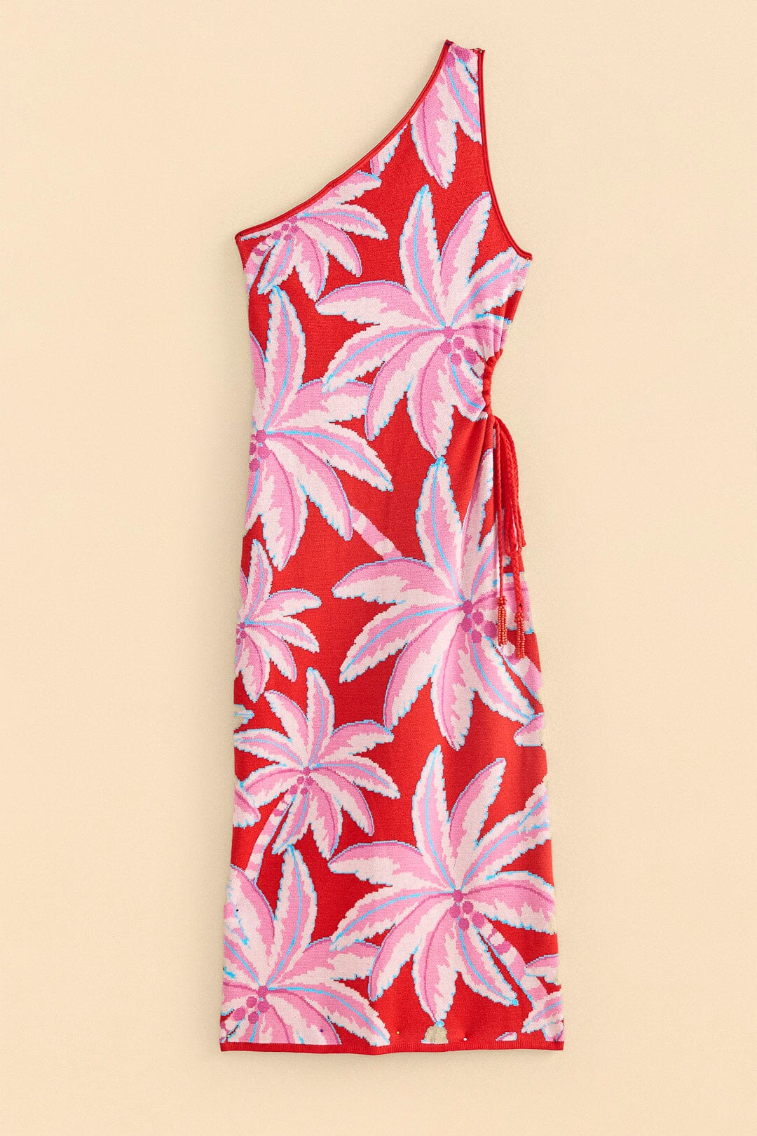 MEDIA OFF LINE_Robe longue Coconut Tree en maille - Rouge