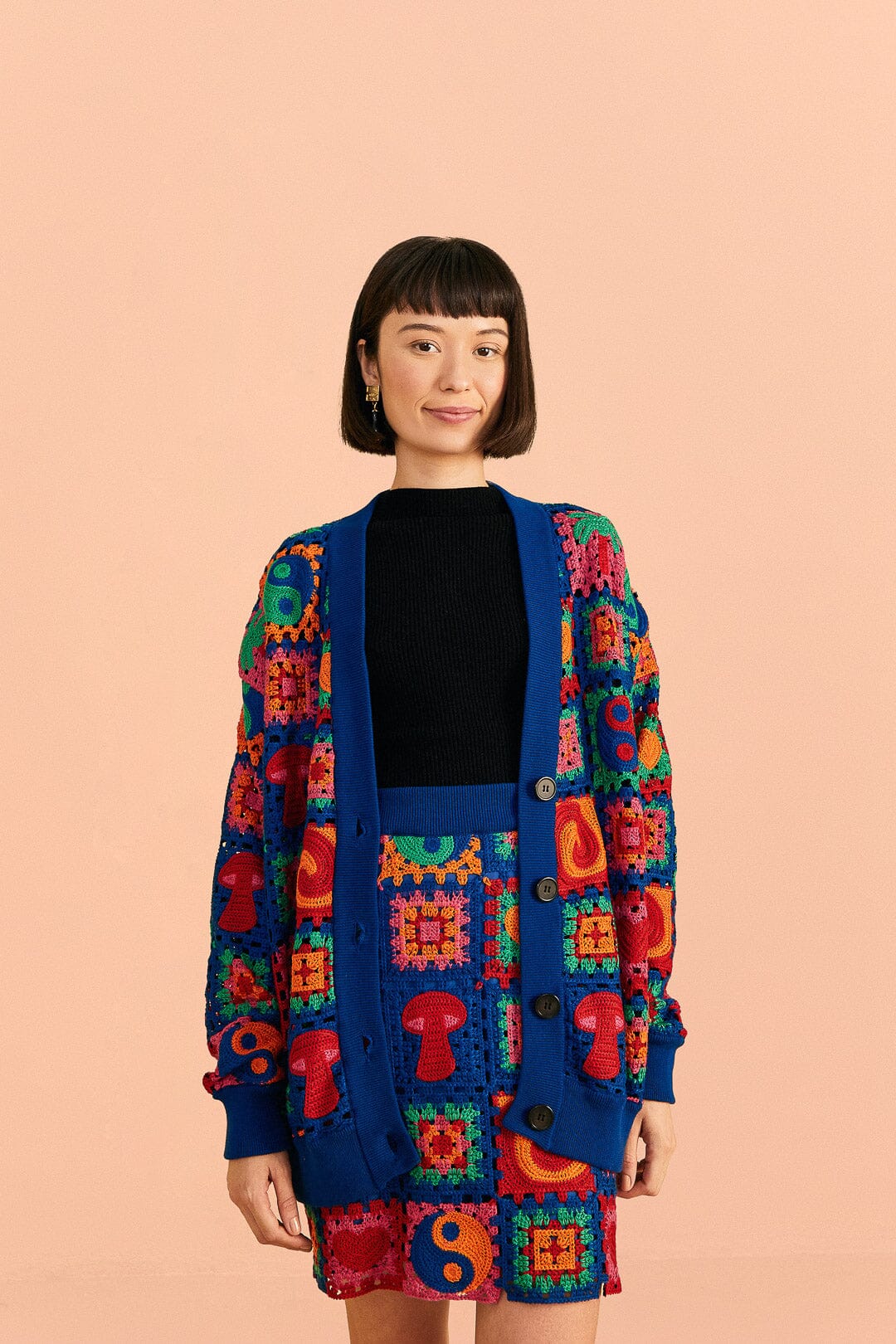 NEW_Multi Icons Crochet Draw Jupes & Shorts - Multi Icons Crochet Draw