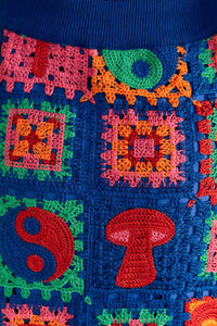 NEW_Multi Icons Crochet Draw Jupes & Shorts - Multi Icons Crochet Draw