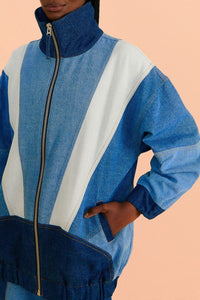 Veste en denim ajourée - Bleu
