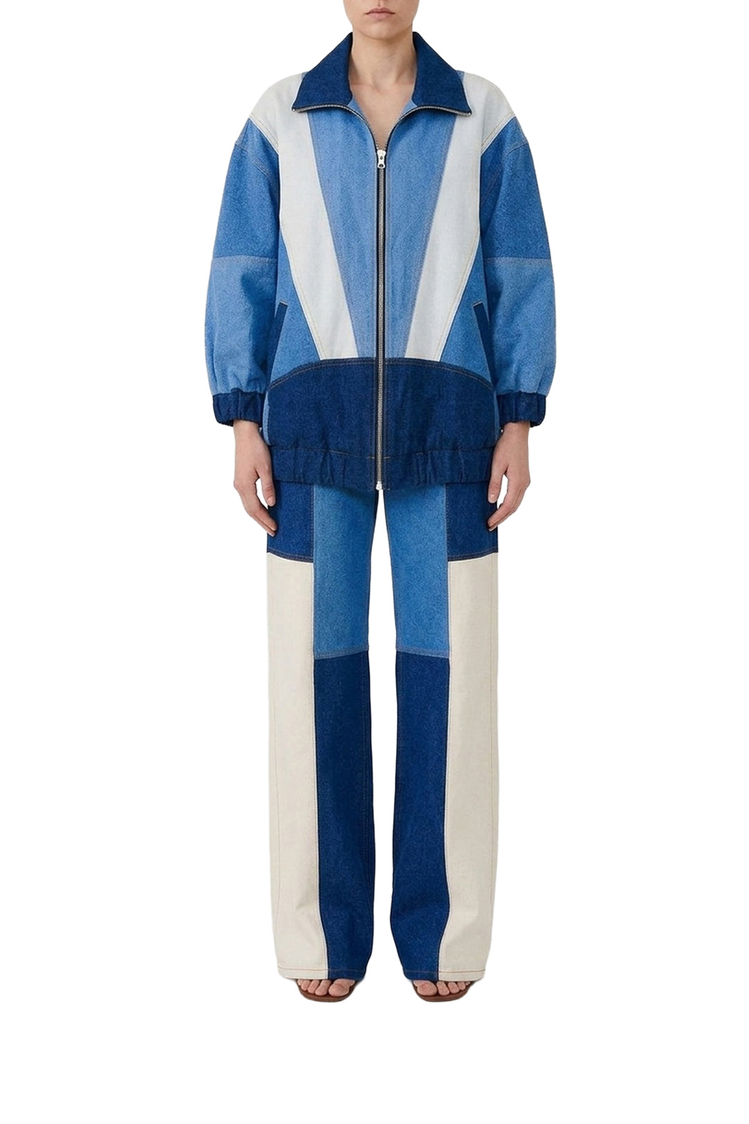 Veste en denim ajourée - Bleu