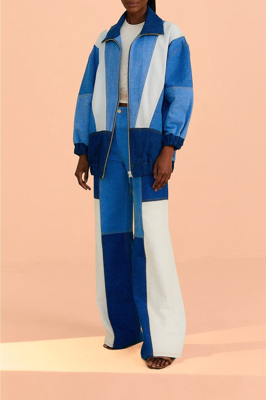 Veste en denim ajourée - Bleu