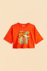 T-shirt à imprimé Brasil en coton - Rouge