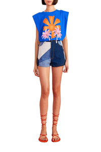 T-shirt Kissed By The Sun en coton - Bleu