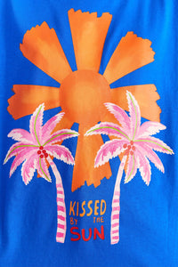 T-shirt Kissed By The Sun en coton - Bleu